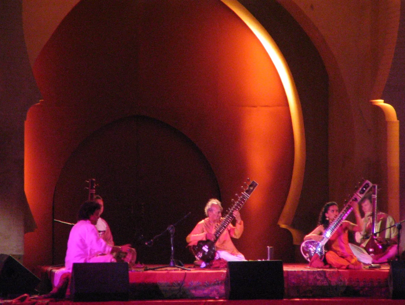 Ravi Shankar and Anoushka Shankar performing at the Fes Festival of World Sacred Music in 2005