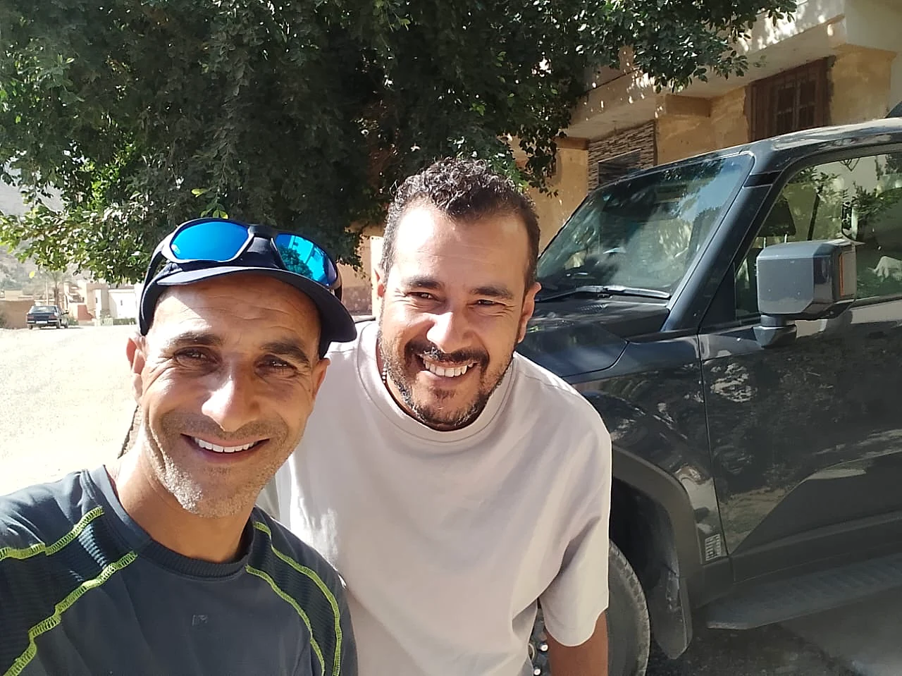 Oualid Naciri and local guide Mohammed photographed together during the Tiout visit