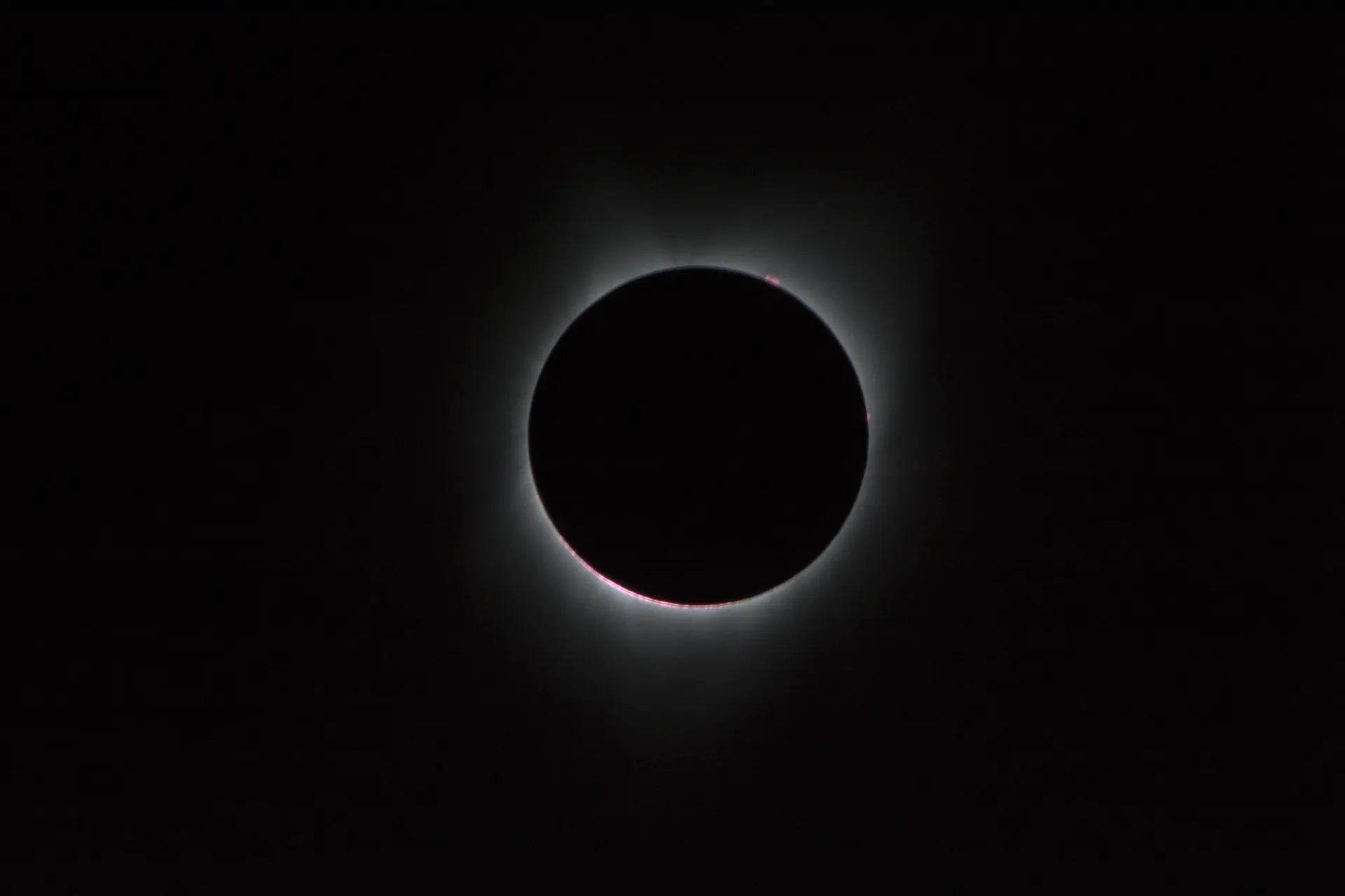 The solar corona surrounding the Moon's dark disc during a total solar eclipse