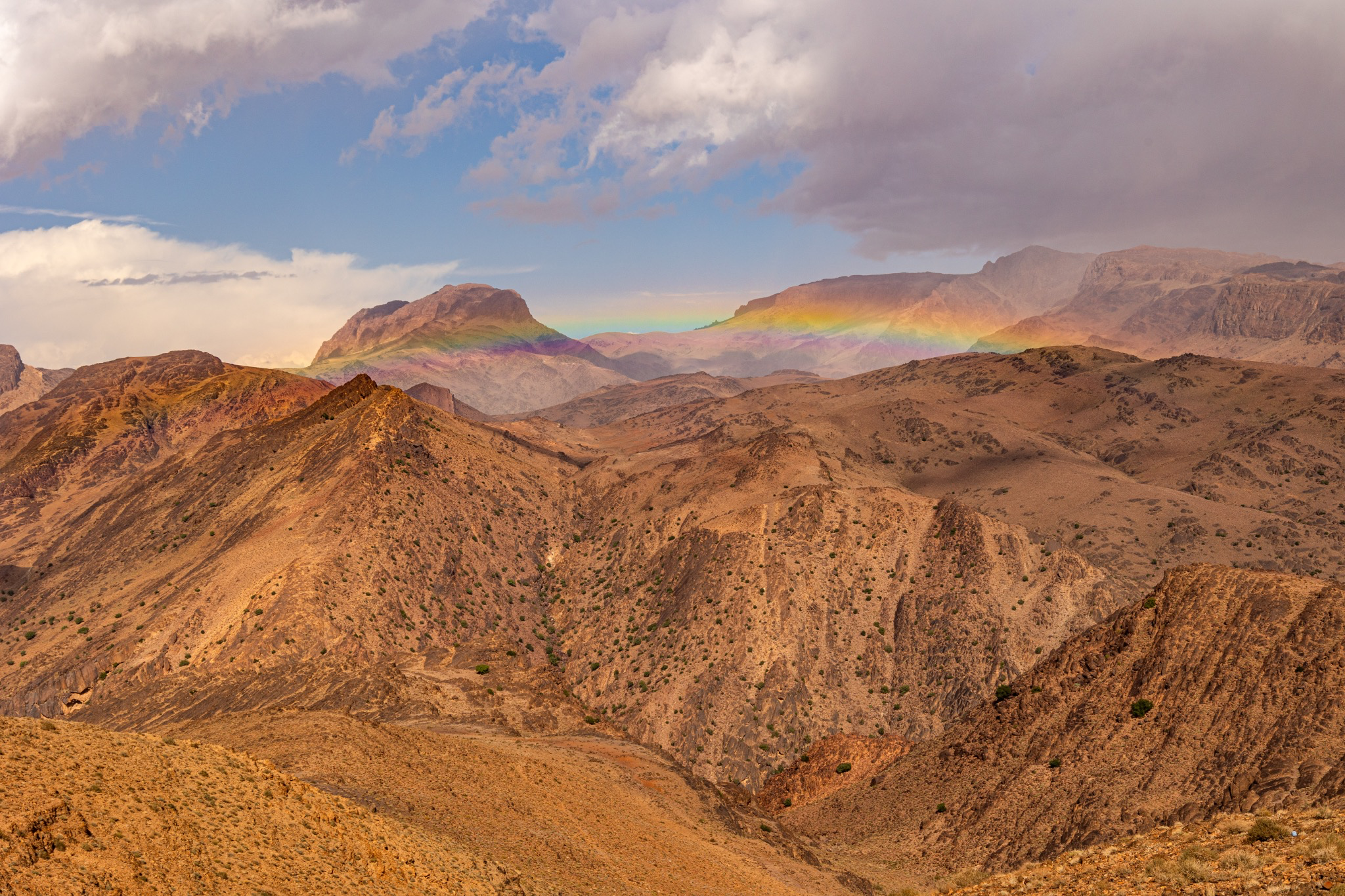 Rainbow over the Atlas Mountains in Morocco
